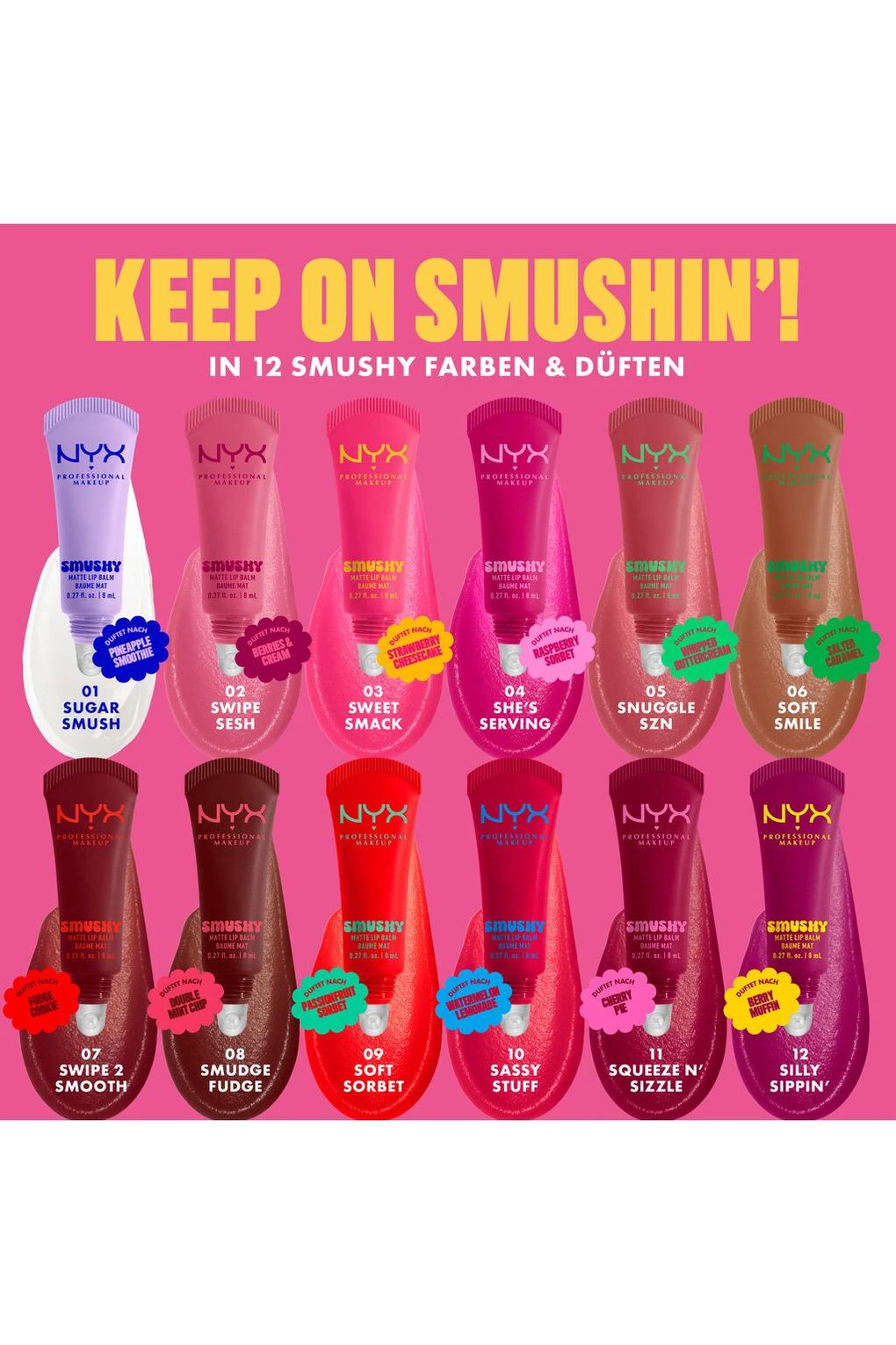 Бальзам для губ NYX Professional Makeup Smushy Matte Lip Balm, 8 мл № 05 Snuggle SZN. Фото 6.