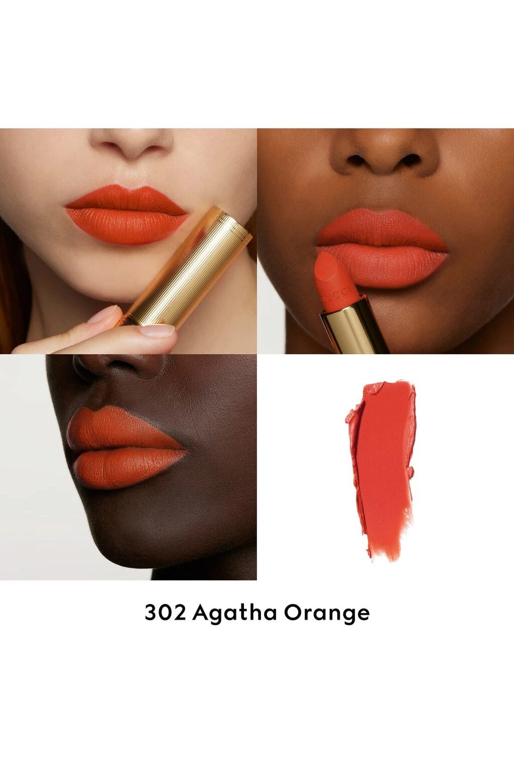 Губная помада Gucci Rouge L vres Matte Lipstick, 3,5 г №. 302 - Агата Оранжевая. Фото 3.
