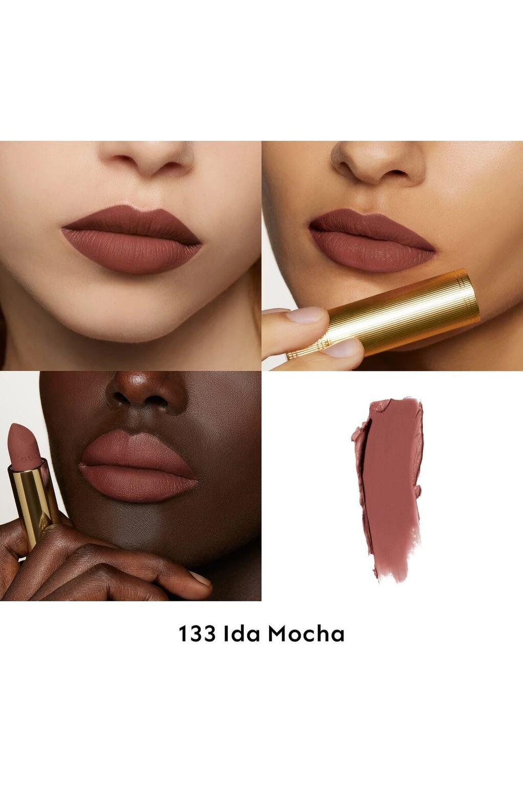 Губная помада Gucci Rouge L vres Matte Lipstick Ida Mocha 133, 3,5 г. Фото 3.