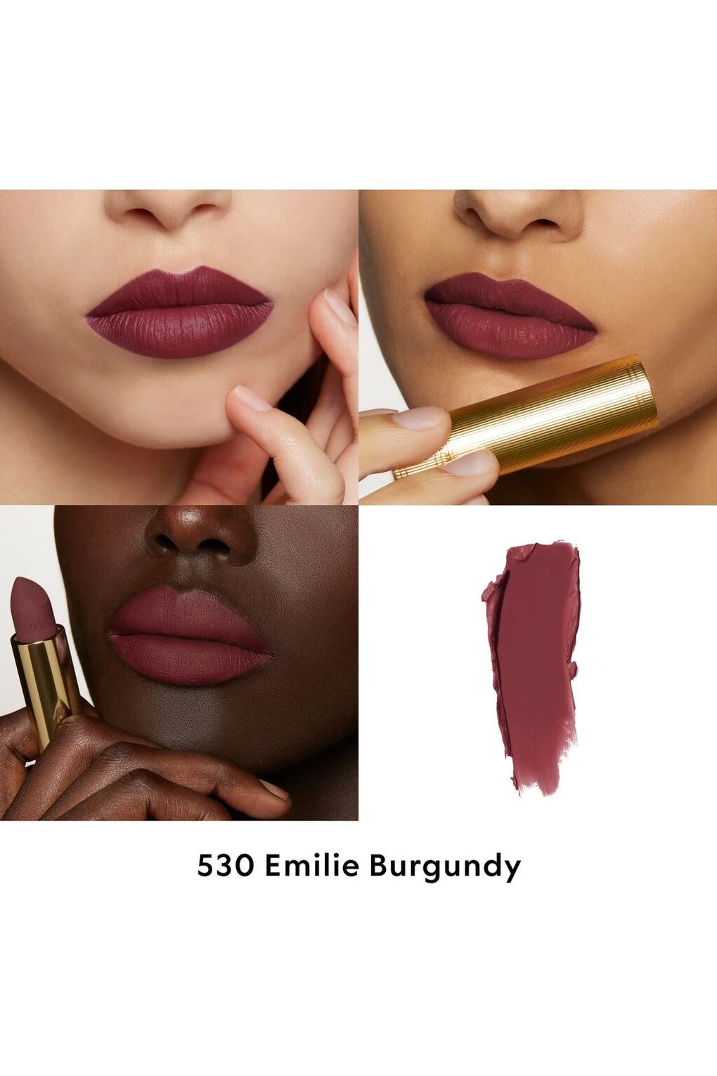 Губная помада Gucci Rouge L vres Matte Lipstick Emilie Burgundy 530, 3,5 г. Фото 3.