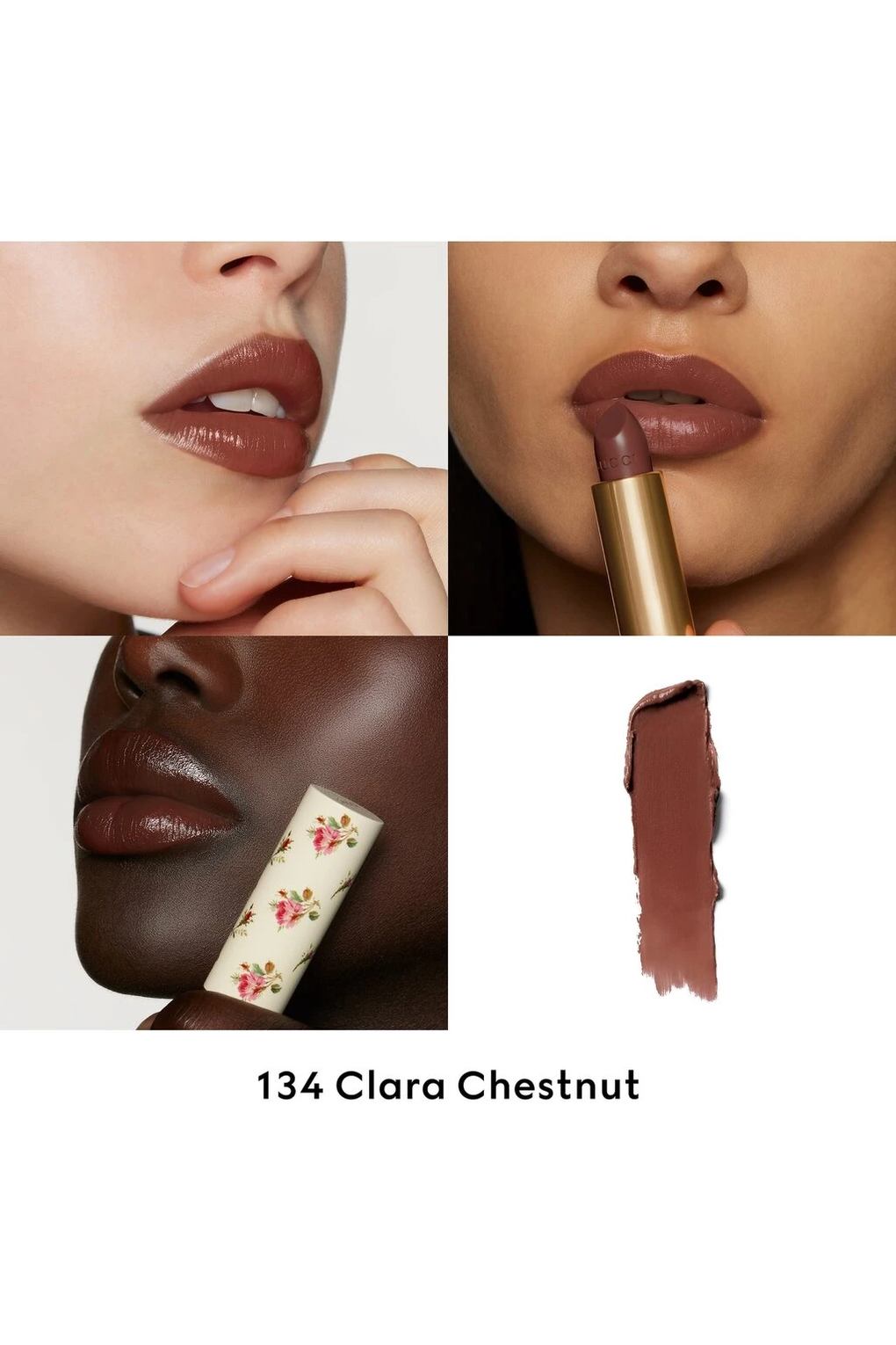 Губная помада Gucci Rouge L vres Voile Lipstick Clara Chestnut 134, 3,5 г. Фото 3.
