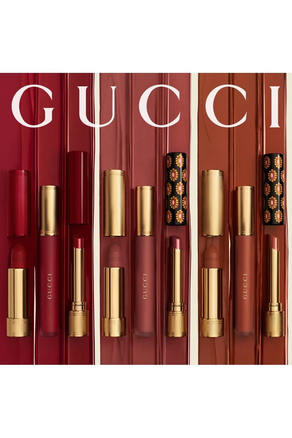 Губная помада Gucci Rouge de Beaute Brillant Lipstick, 1,8 г №. 308 - Люси Темно-оранжевый. Фото 6.