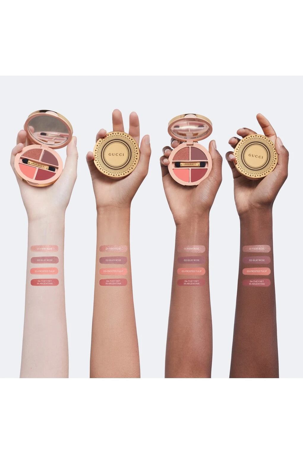 Палитра теней для век Gucci Palette de Beaute Quatuor, 6 г №. 02 - Роза Нитида. Фото 4.