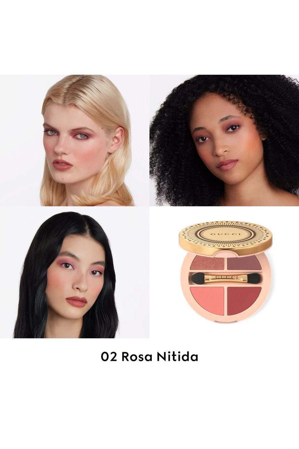 Палитра теней для век Gucci Palette de Beaute Quatuor, 6 г №. 02 - Роза Нитида. Фото 5.