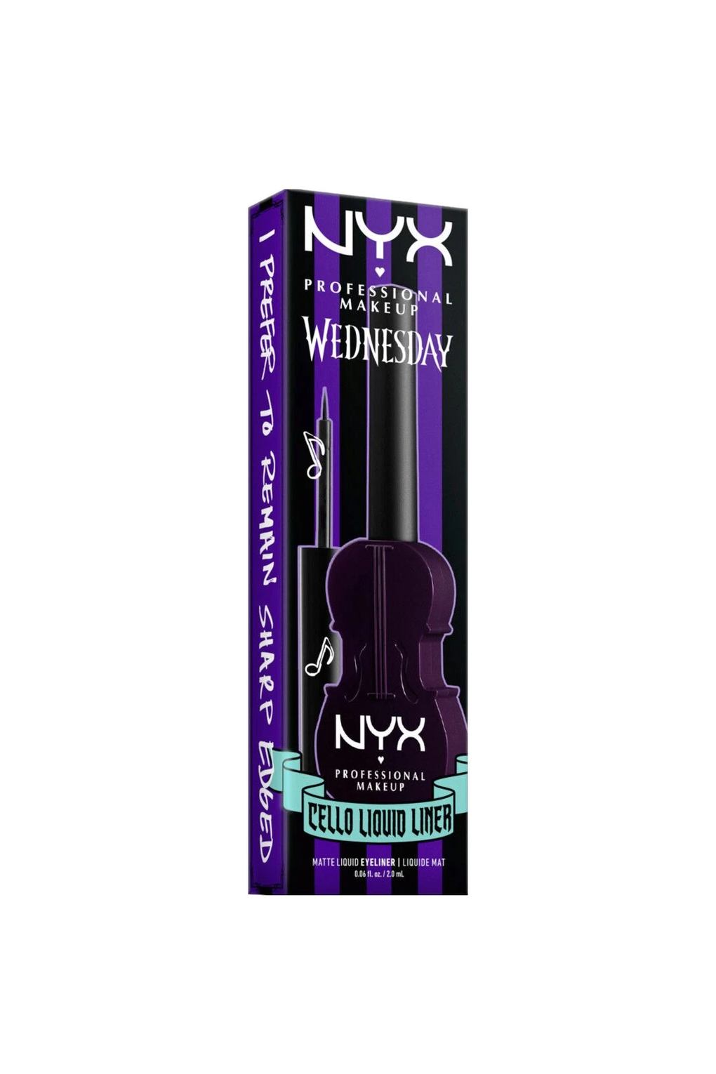 Жидкая подводка для глаз NYX Professional Makeup Wednesday Cello Vivid Matte Purple, 2 мл фиолетовый. Фото 2.
