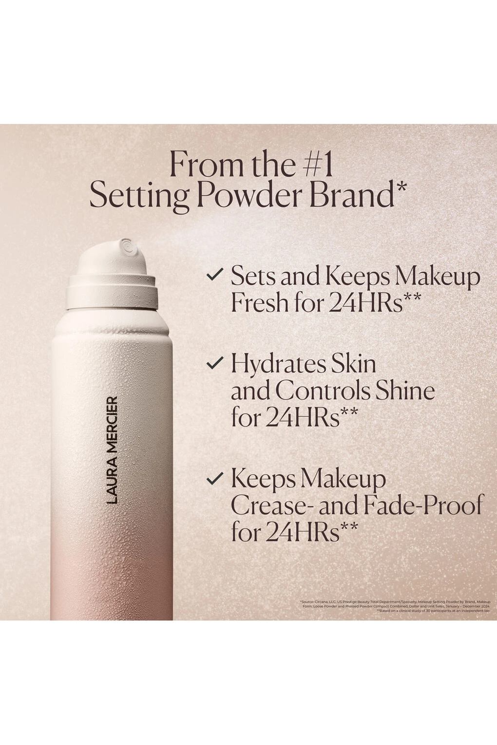 LAURA MERCIER Прозрачный увлажняющий фиксирующий спрей Ultra-Blur Fixing Spray, 100 мл. Фото 3.