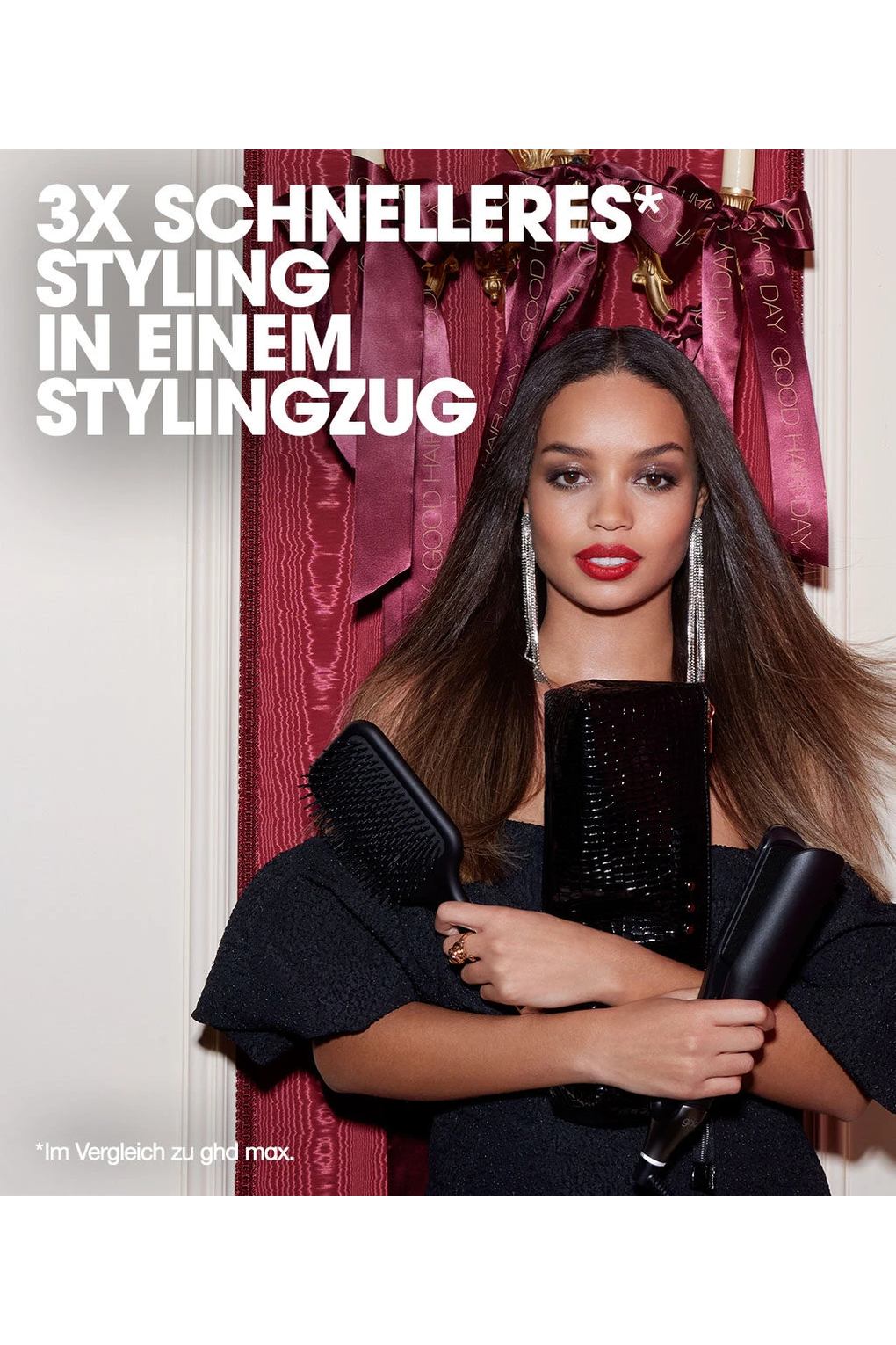 Выпрямитель для волос Ghd Cherry Chic Chronos Max Gift Set - Styling tool with wide plates. Фото 4.