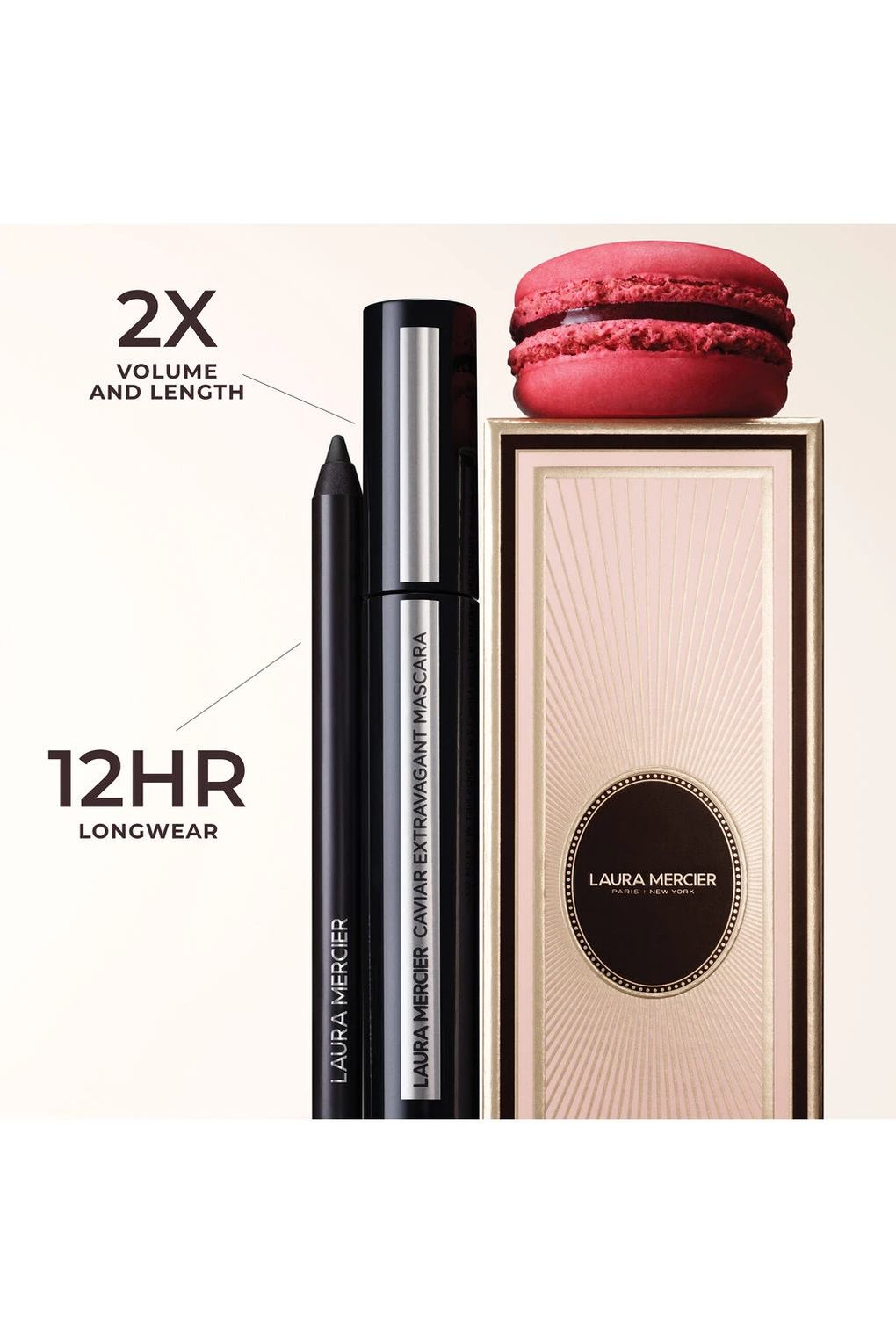 Набор косметики для глаз LAURA MERCIER Caviar Cravings Eye Essentials смокинг, черный. Фото 3.