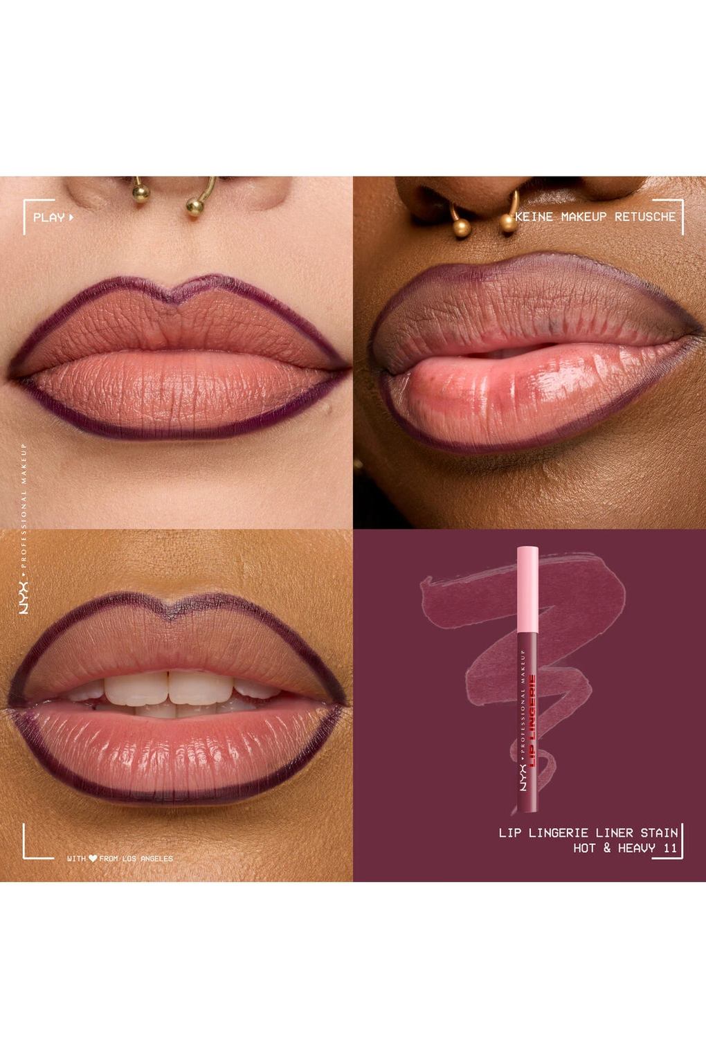 Водостойкий карандаш для губ Lip Lingerie Seamless All Day Stain, 1 мл № 11 - Hot & Heavy. Фото 2.