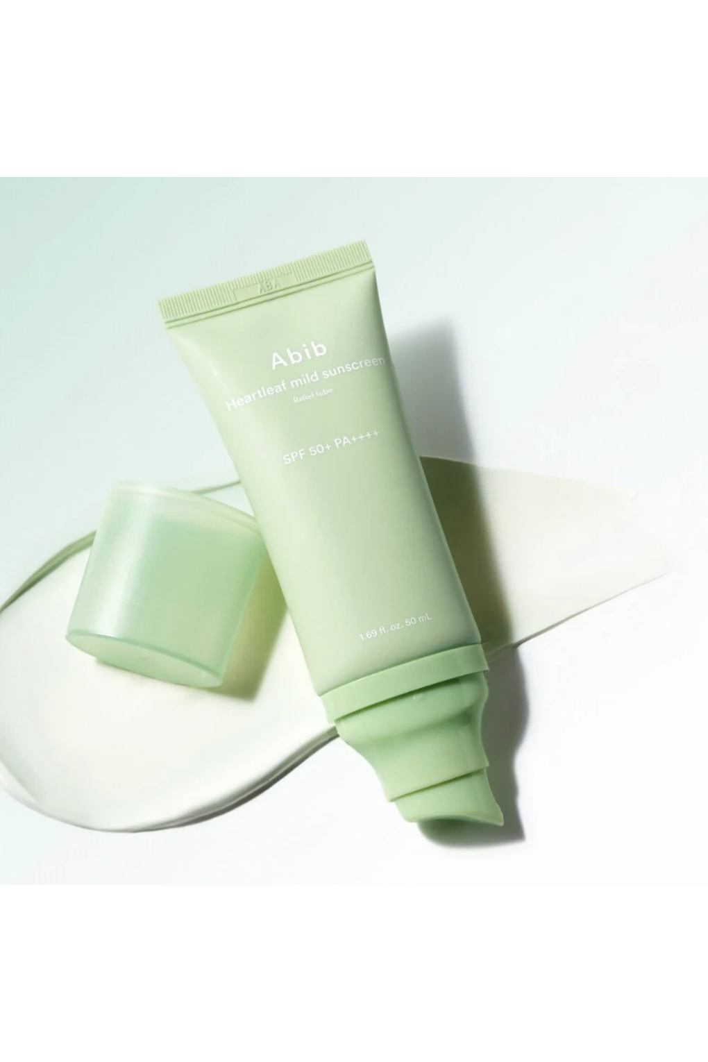 Солнцезащитный крем Abib Heartleaf Mild Sunscreen Relief, 50мл. Фото 5.