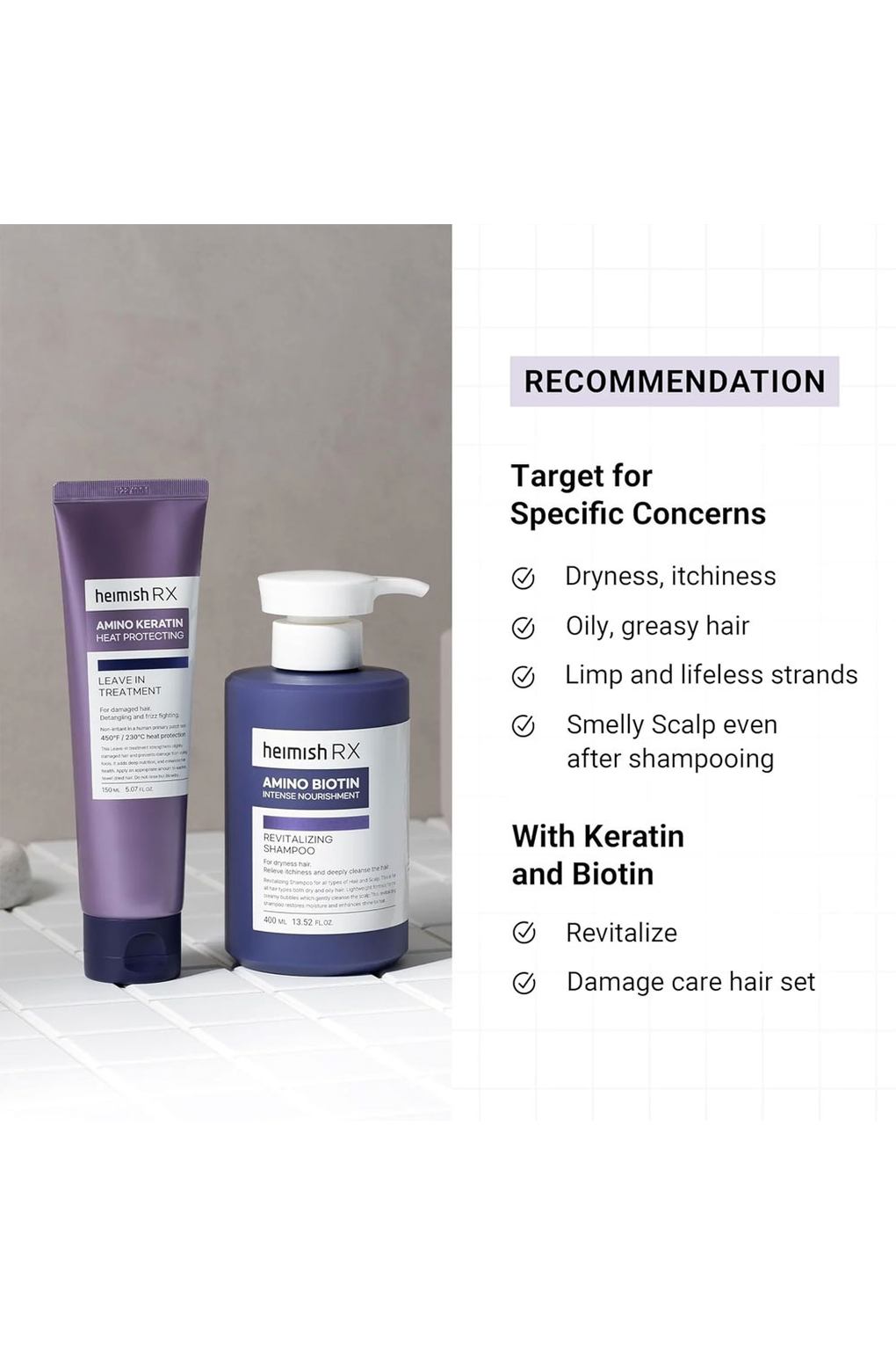 Шампунь для волос Heimish RX Amino Biotin Revitalizing Shampoo, 400мл. Фото 4.
