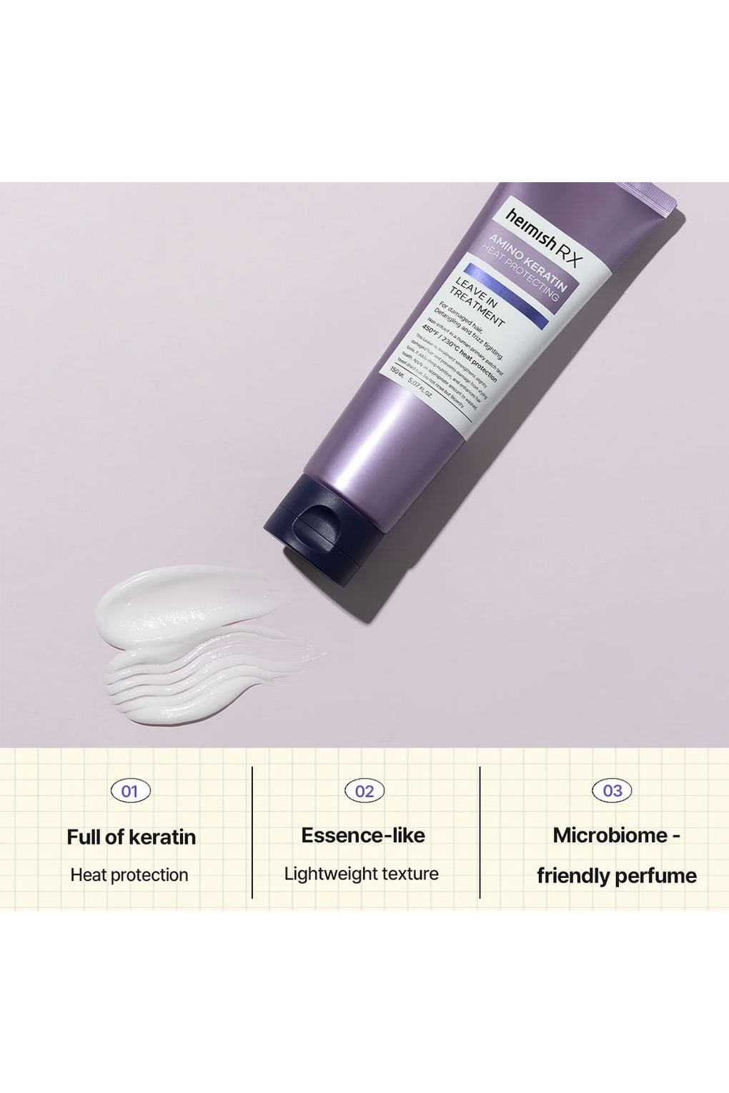 Кондиционер для волос Heimish RX Amino Keratin Heat Protecting Leave-in Treatment, 150мл. Фото 2.