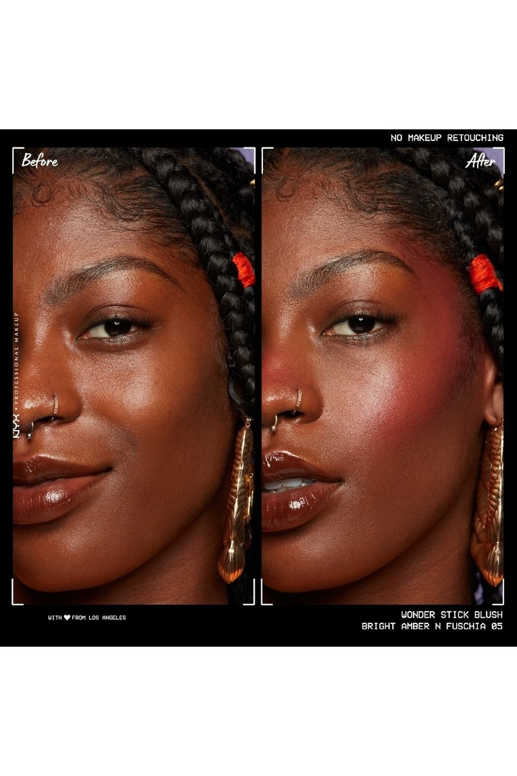 Румяна NYX Professional Makeup Wonder Stick Dual-Ended Cream Blush Stick 05 Bright Amber + Fuchsia, 8 г. Фото 5.