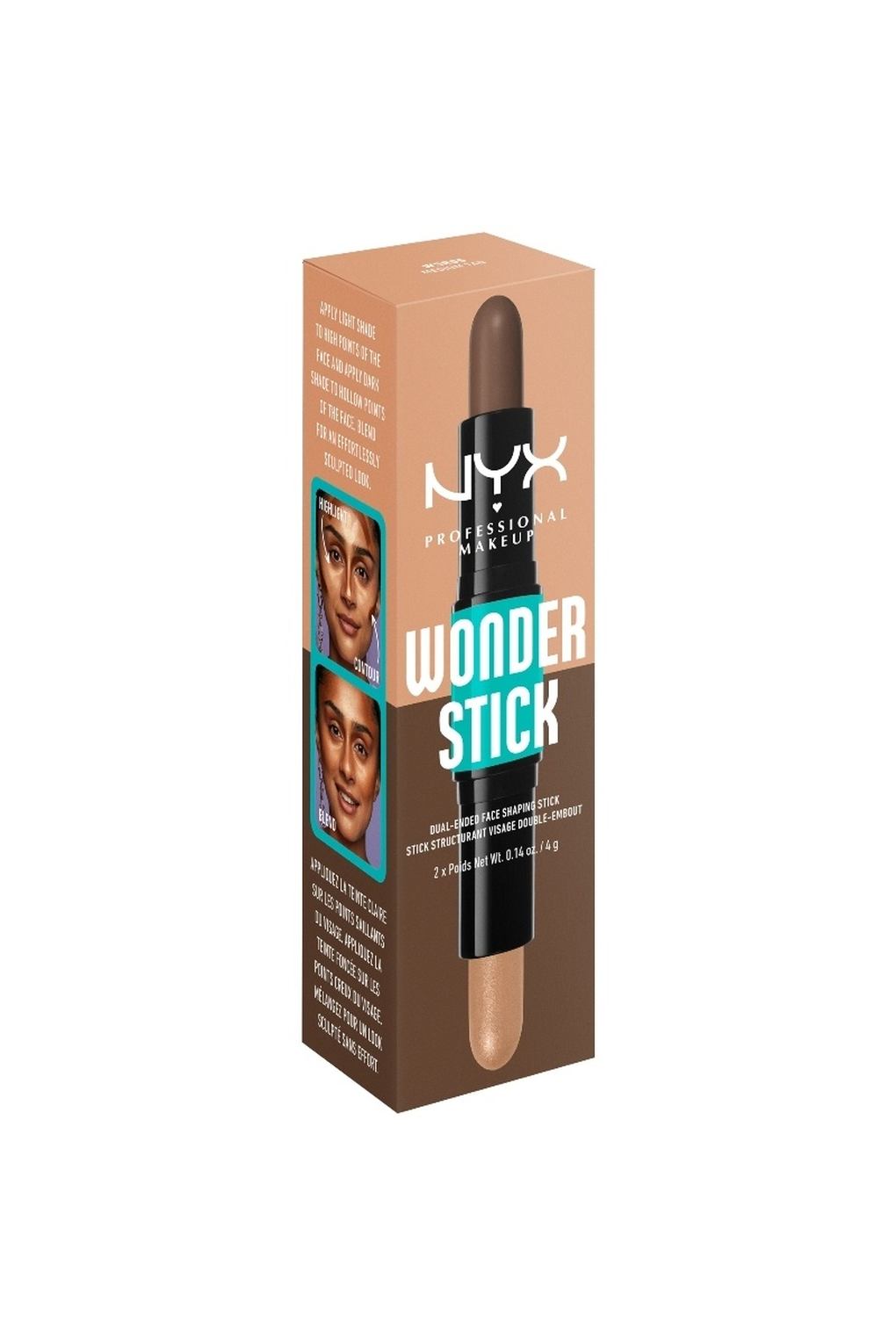 Скульптор для лица NYX Professional Makeup Wonder Stick Dual-Ended Face Shaping Stick 05 Medium Tan. Фото 5.