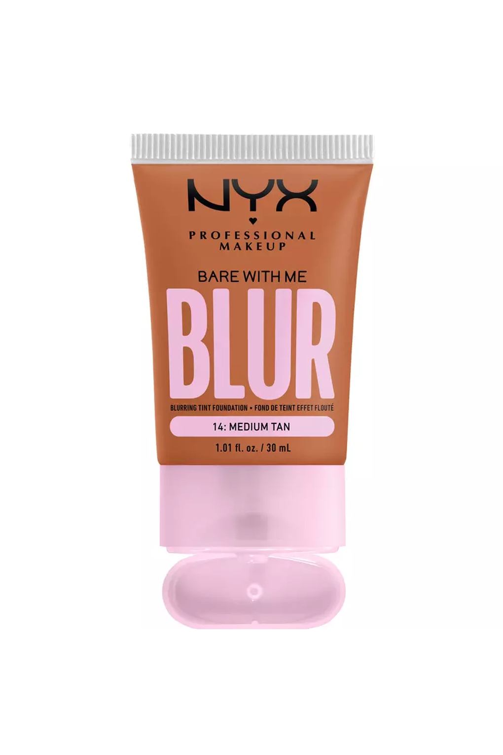 Тональная основа NYX Professional Makeup Bare With Me Blur Tint Foundation 14 Medium Tan, 30 мл. Фото 4.