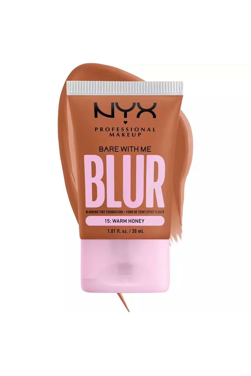 Тональная основа NYX Professional Makeup Bare With Me Blur Tint Foundation 15 Warm Honey, 30 мл. Фото 3.