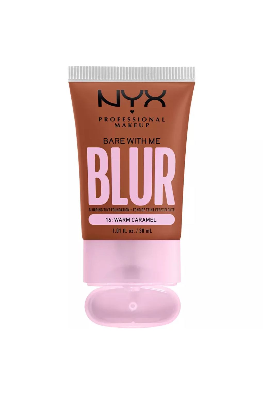 Тональная основа NYX Professional Makeup Bare With Me Blur Tint Foundation 16 Warm Caramel, 30 мл. Фото 4.