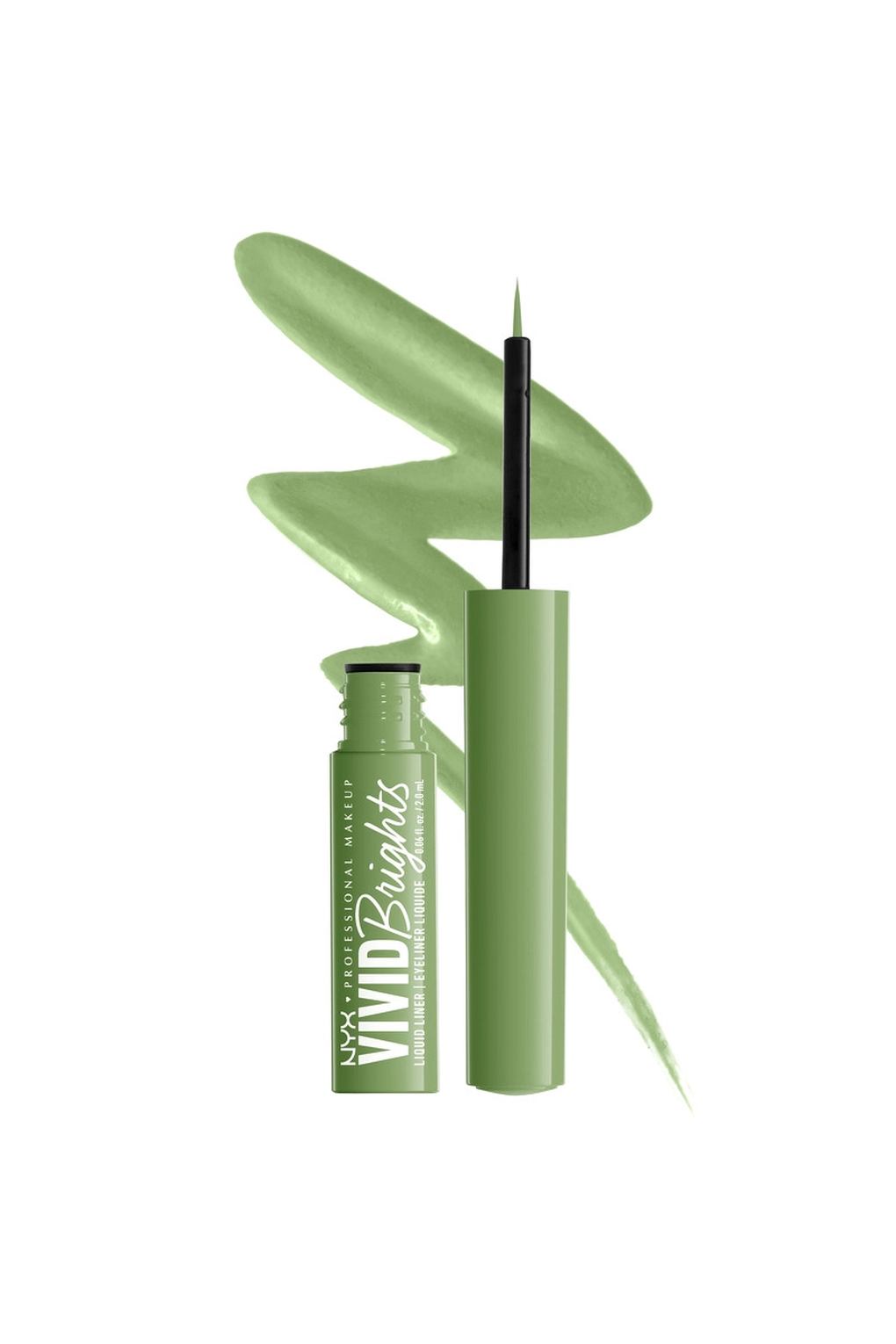 Подводка для глаз NYX Professional Makeup Up Vivid Brights Liquid Eyeliner 02 Ghosted Green, 2 мл. Фото 3.