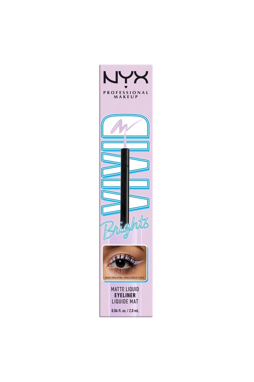 Подводка для глаз NYX Professional Makeup Up Vivid Brights Liquid Eyeliner 07 Lilac Link, 2 мл. Фото 5.