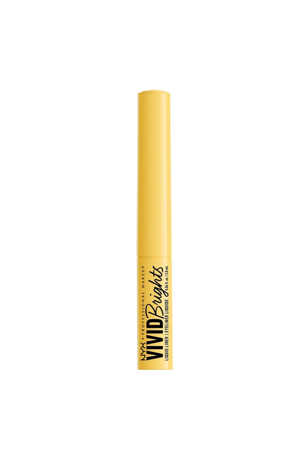 Подводка для глаз NYX Professional Makeup Up Vivid Brights Liquid Eyeliner 03 Had Me At Yellow, 2 мл. Фото 4.