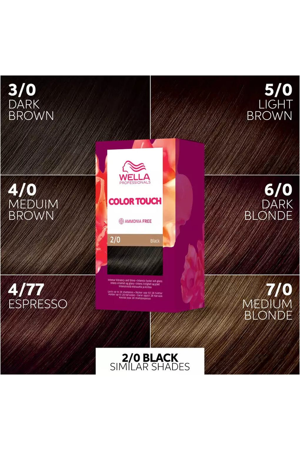 Краска для волос Wella Color Touch Pure Naturals 2/0 Black, 130 мл. Фото 3.