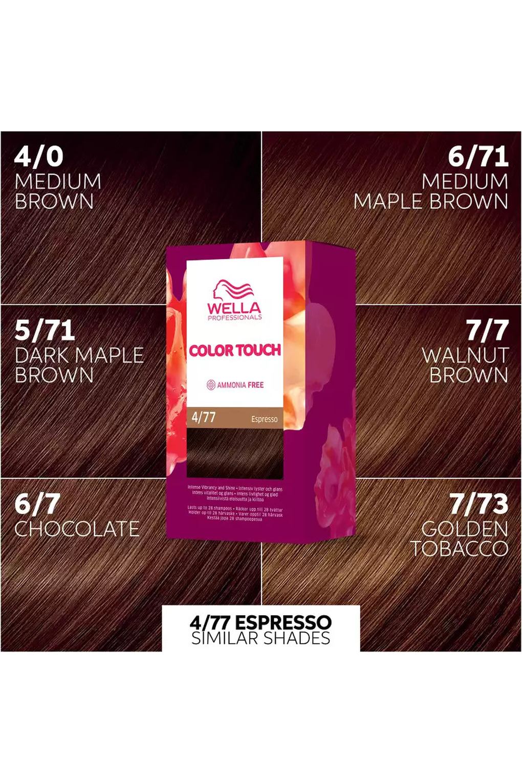 Краска для волос Wella Color Touch Deep Brown 4/77 Espresso, 130 мл. Фото 3.
