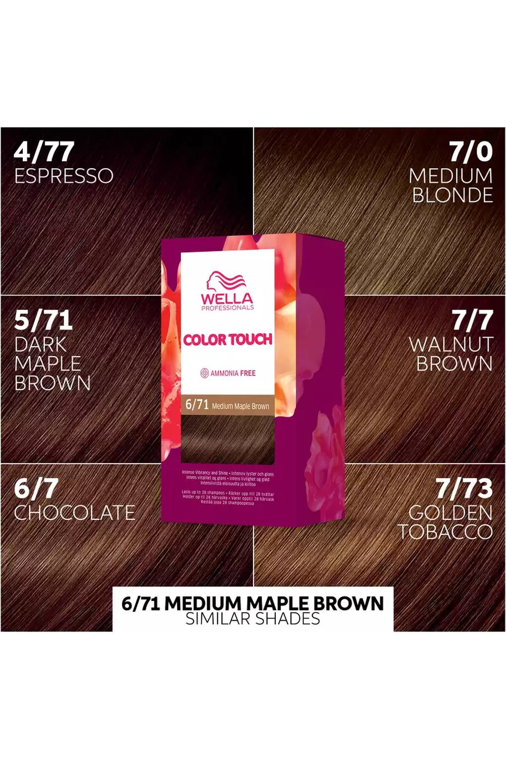Краска для волос Wella Color Touch Deep Brown 6/71 Medium Maple Brown, 130 мл. Фото 3.