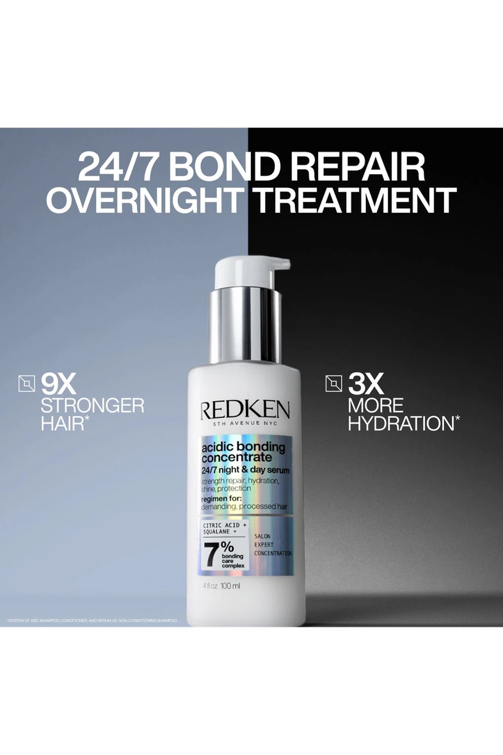 Сыворотка для волос Redken Acidic Bonding Concentrate 24/7 Night & Day Serum, 100 мл. Фото 4.