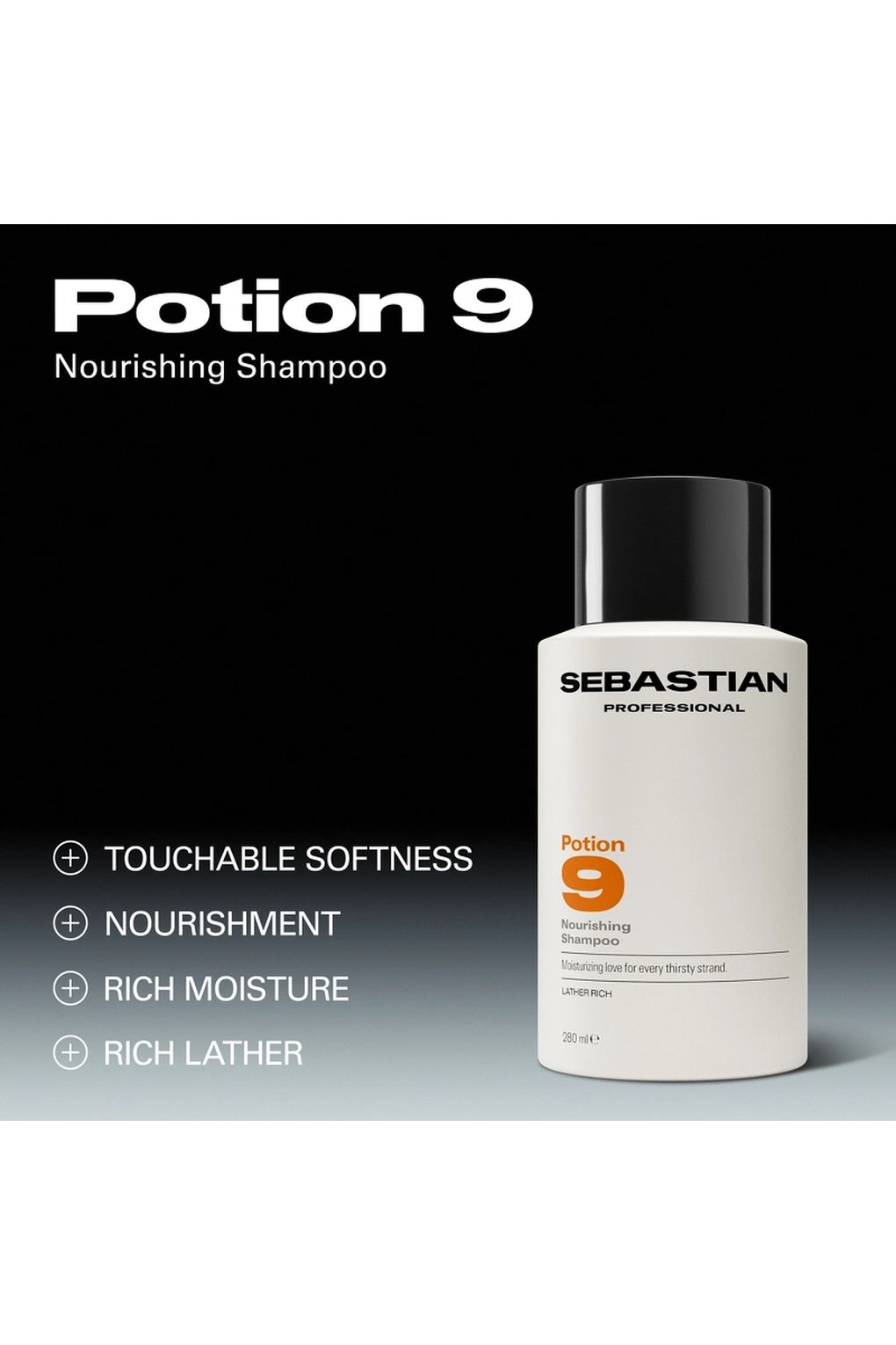 Шампунь для волос Sebastian Professional Potion 9 Nourishing Shampoo, 280 мл. Фото 5.