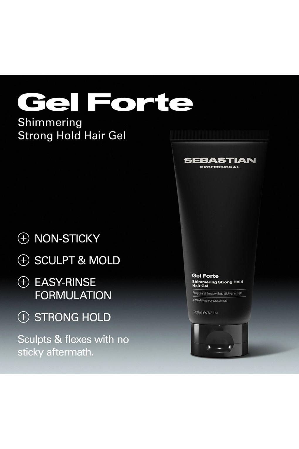 Гель для волос Sebastian Professional Gel Forte Shimmering Strong Hold Hair Gel, 200 мл. Фото 3.
