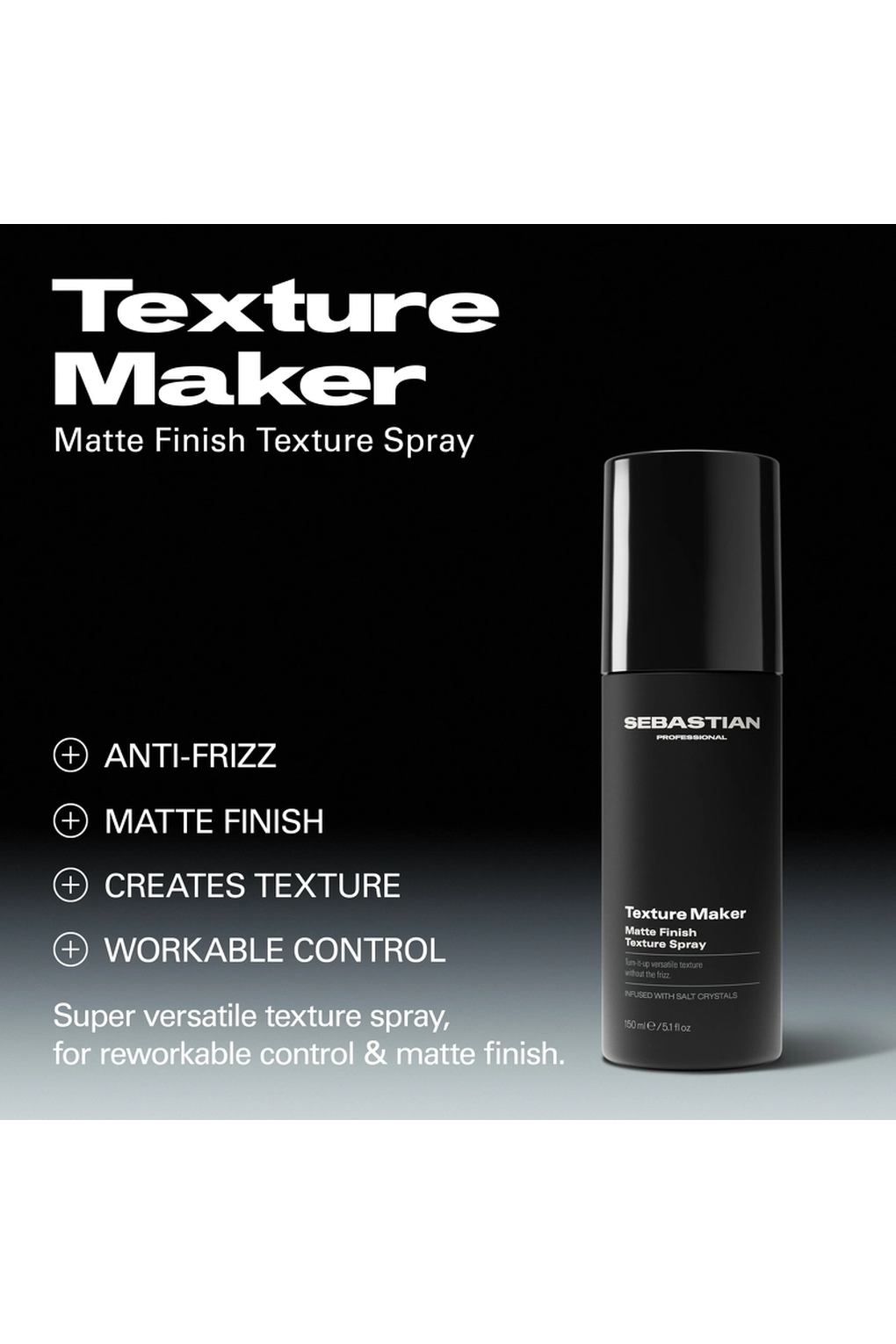 Спрей для укладки волос Sebastian Professional Texture Maker Matte Finish Texture Spray, 150 мл. Фото 3.
