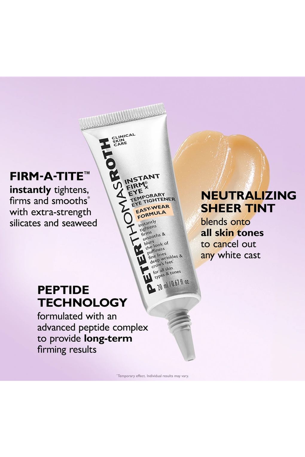 Крем для ухода за кожей Peter Thomas Roth Instant FIRMx Eye Temporary Eye Tightener Easy-Wear + Brush, 20 мл. Фото 2.
