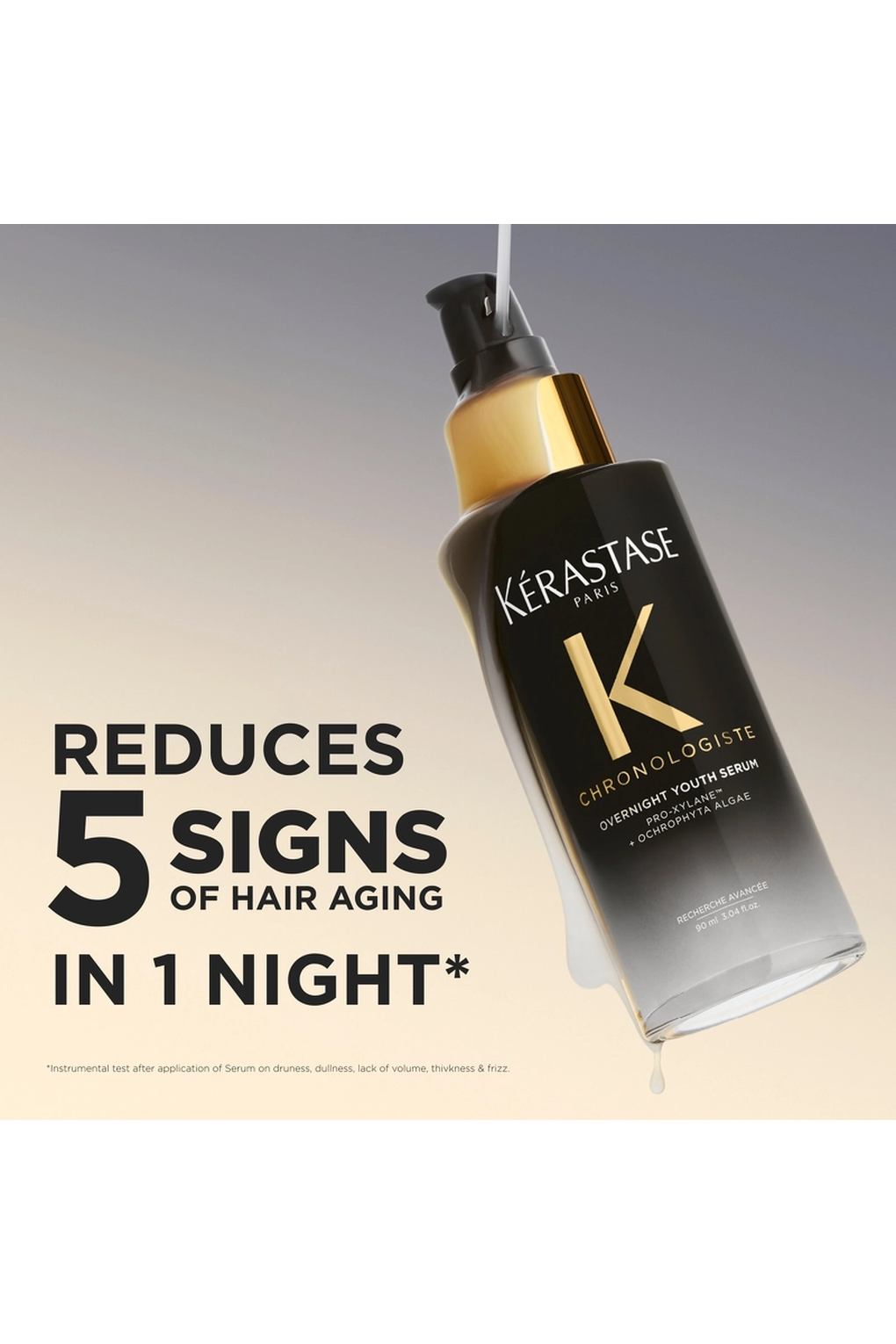 Сыворотка для волос Kerastase Chronologiste Overnight Youth,90 ml. Фото 4.