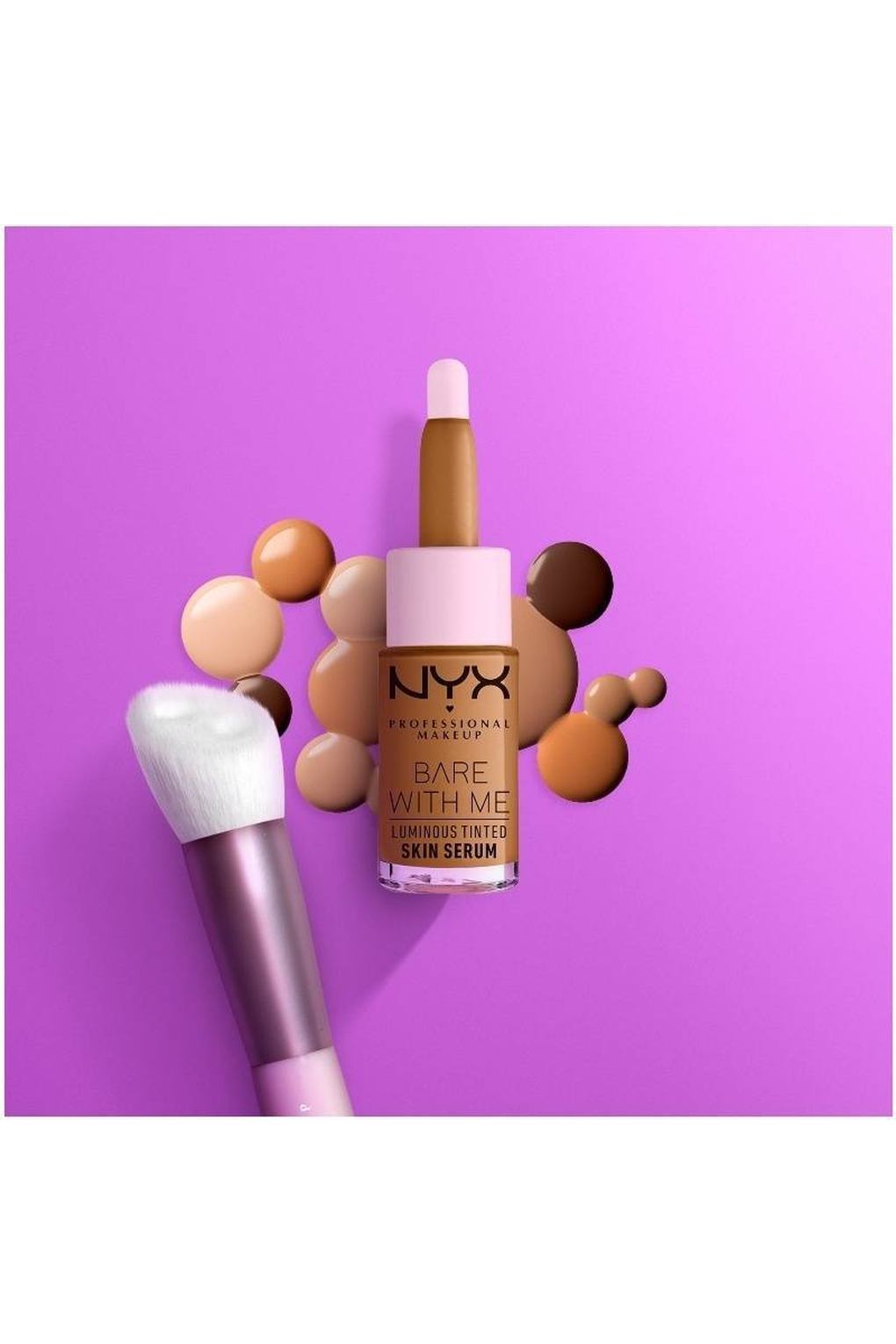 Тонирующая сыворотка NYX Professional Makeup Bare With Me Luminous Skin Serum Medium Deep, 12,6 мл. Фото 4.