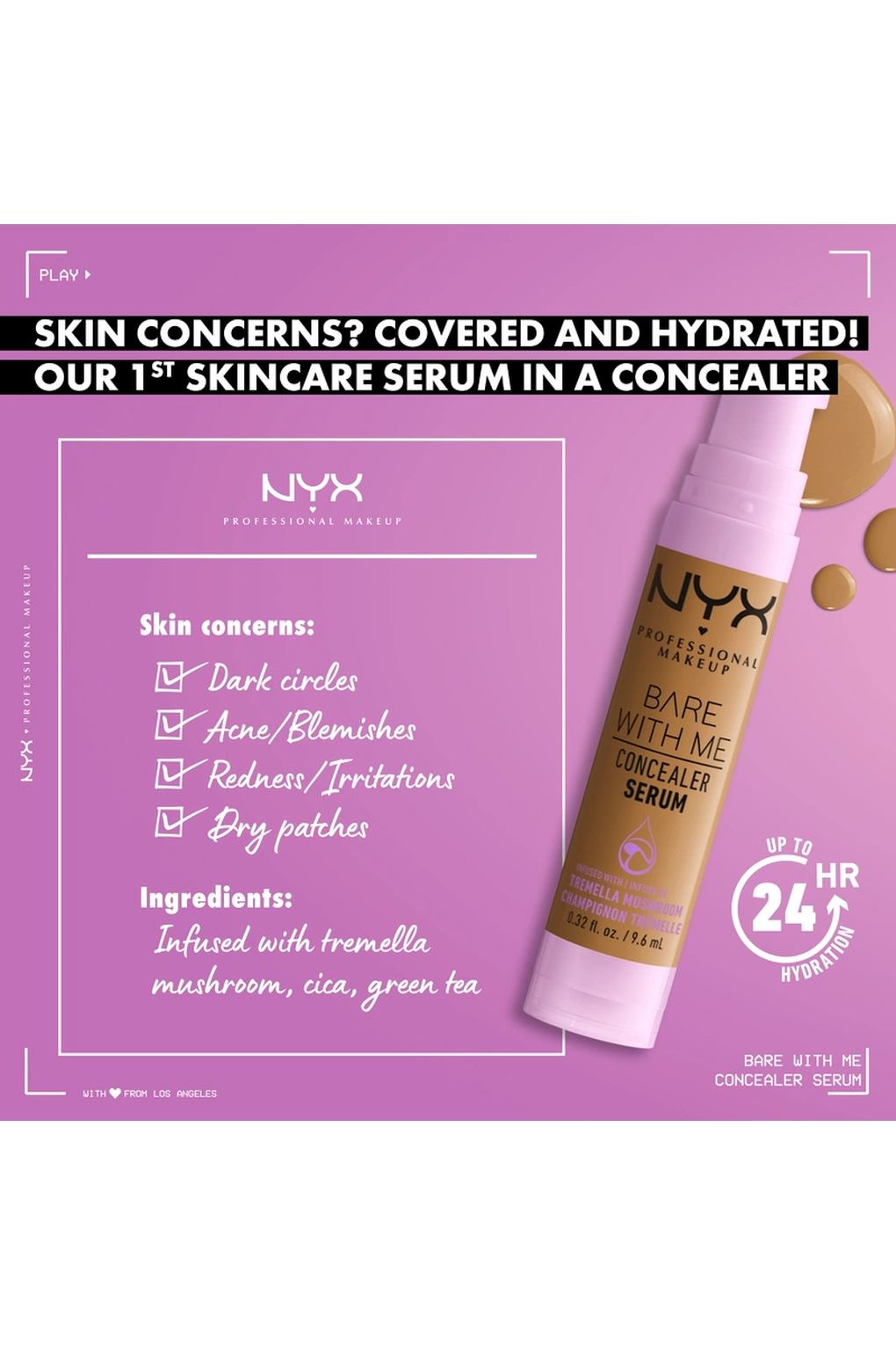 Консилер NYX Professional Makeup Bare With Me Concealer Serum Sand, 9,6 мл. Фото 5.