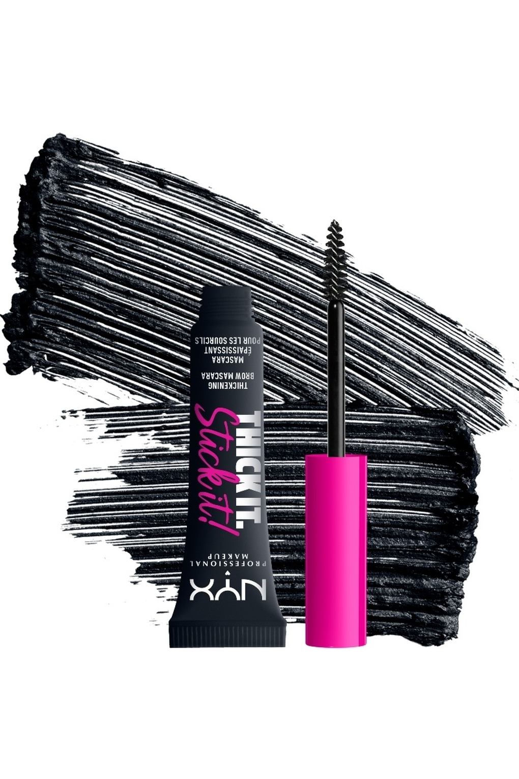 Тушь для бровей NYX Professional Makeup Thick It. Stick It! Brow Mascara Black, 7 мл. Фото 3.