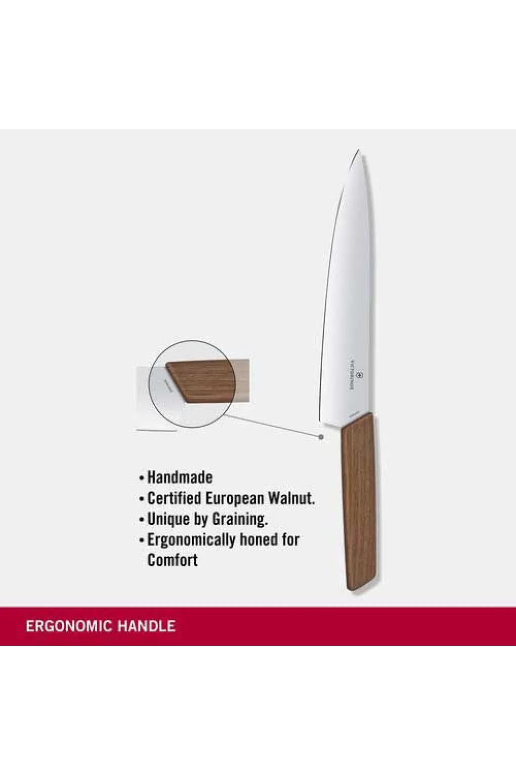 Нож для разделки мяса Victorinox Swiss Modern Carving Walnut Wood 20 см. Фото 6.