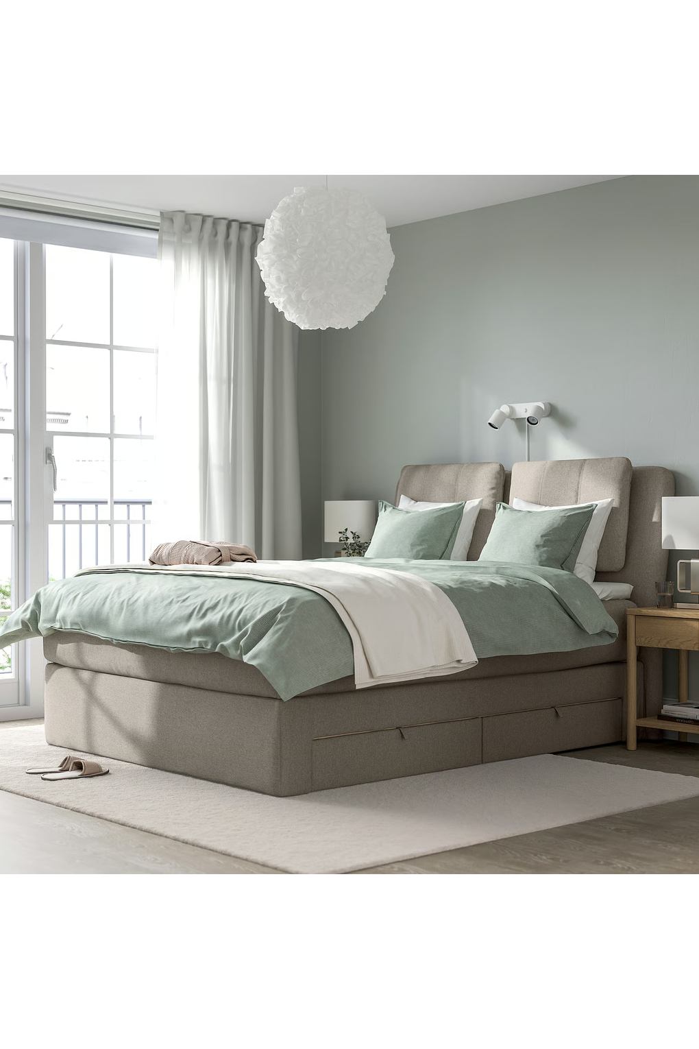 Чехол для кровати-бокспринг с ящиком IKEA LILLFJÄLLET. Фото 3.