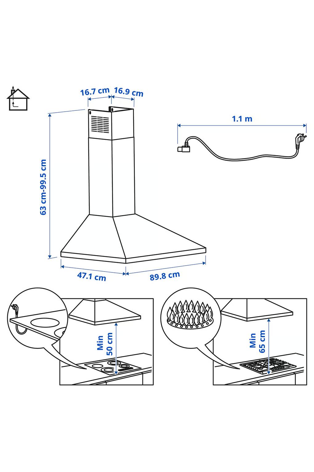 Вытяжка настенная IKEA RYTMISK. Фото 6.