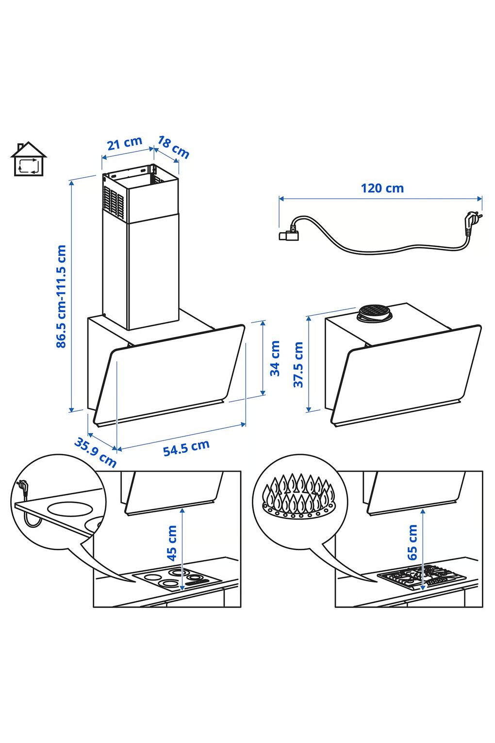 Вытяжка настенная IKEA STACKBO. Фото 6.