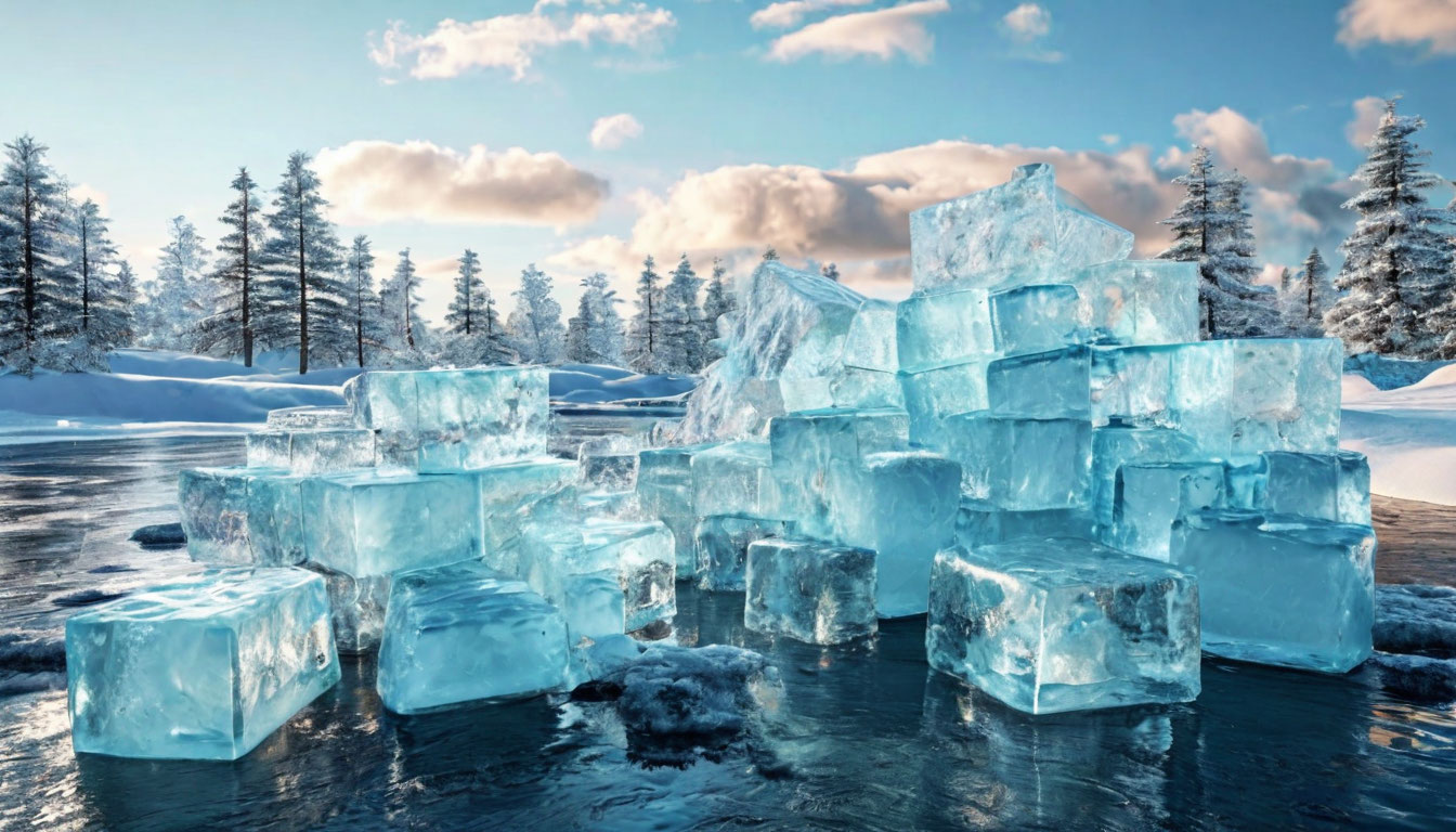 Лед для новогоднего городка в Екатеринбурге привезли из ХМАО