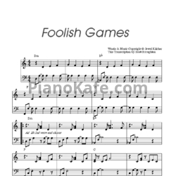 Ноты Jewel - Foolish Games (Transcription by Scott Broughton) - предпросмотр