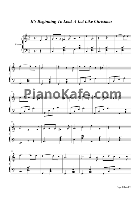 Ноты Michael Buble - It's beginning to look a lot like Christmas