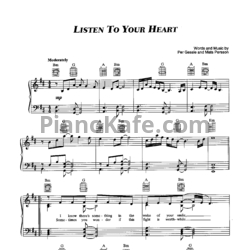 Ноты Roxette - Listen to your heart - предпросмотр