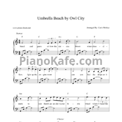 Ноты Owl City - Umbrella Beach - предпросмотр