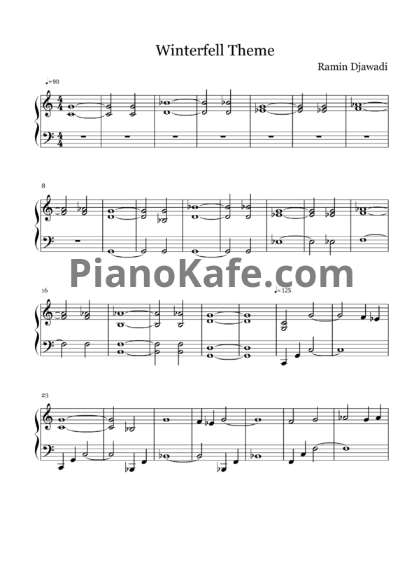 Ноты Ramin Djawadi - Winterfell theme