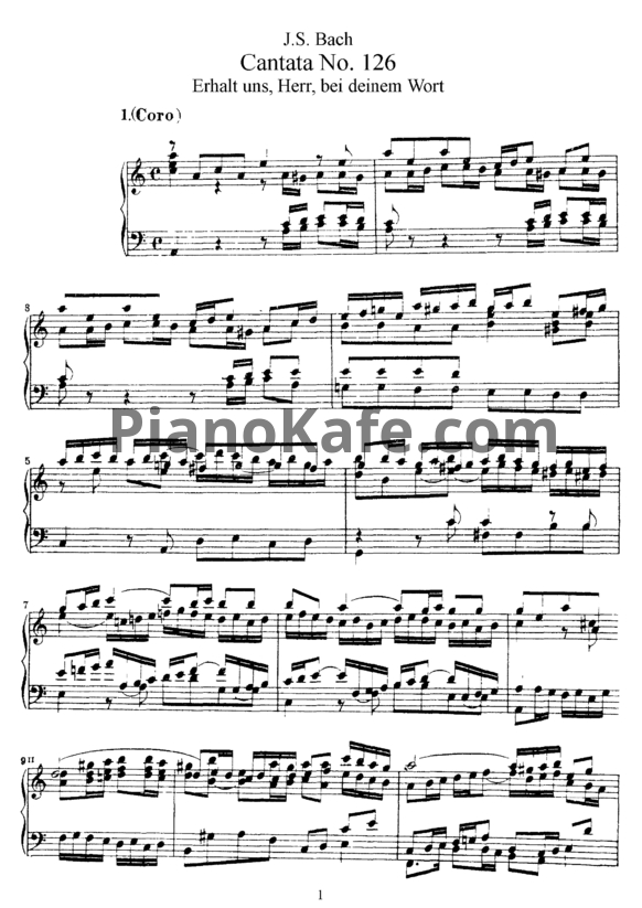 Ноты И. Бах - Кантата №126 