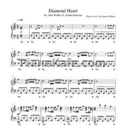 Ноты Alan Walker feat. Sophia Somajo - Diamond heart - предпросмотр