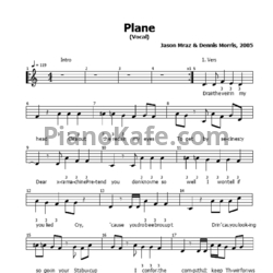 Ноты Jason Mraz - Plane - предпросмотр
