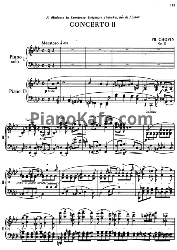 Ноты Фредерик Шопен - Концерт №2 для 2 фортепиано (Op. 21)